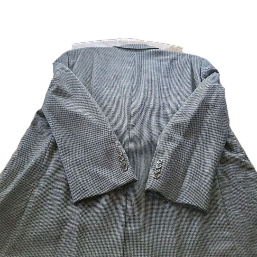 Lauren Ralph Lauren 100% Wool Blazer Men's 48L Blue Grey Sportcoat Jacket VNT
